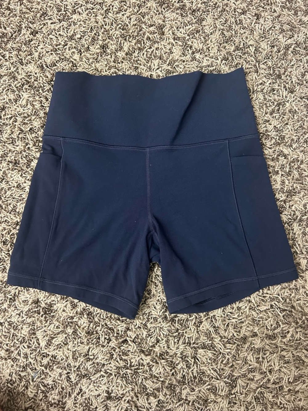 Athleta Navy High-Rise Bike Shorts